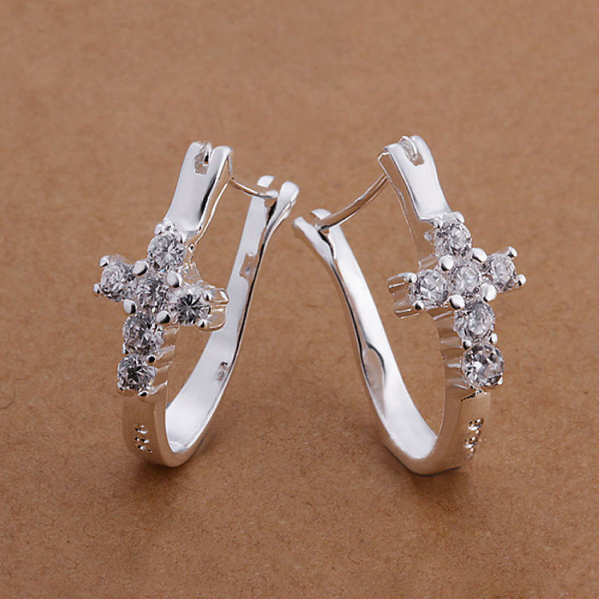 Sterling Silver Cross Earrings
